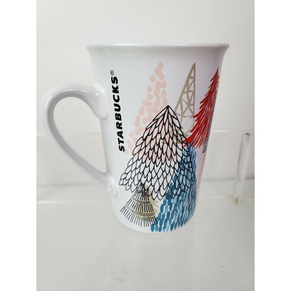 Starbucks 2017 Holiday Tree Ceramic Coffee‎ Mug White 11oz Christmas